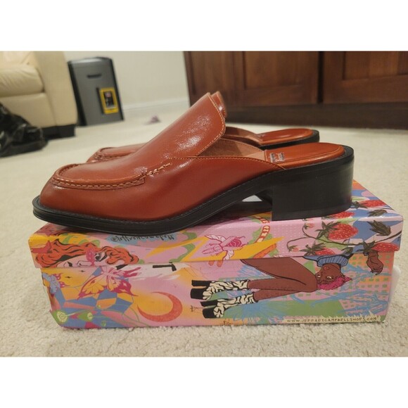 NIB Jeffrey Campbell Focusing Loafer Mules Flats Women 8.5 Brick Brown MSRP $148 - Picture 1 of 8